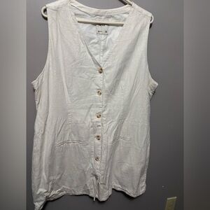 Abercrombie & Fitch Cream Button-Front Sleeveless Mini Dress